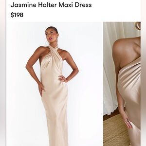 Elegant Halter Maxi Dress in Cream